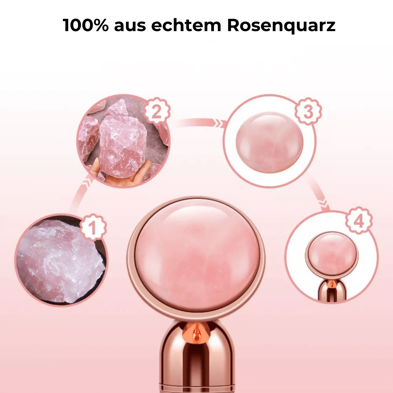 100% Rosenquarz-Haut
